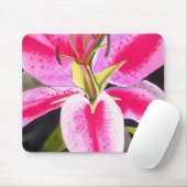 Heldere roze lily Tenerfife bloem Muismat (Met muis)