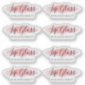 Heldere roze lipgloss labels 1,9 inch breed (Voorkant)
