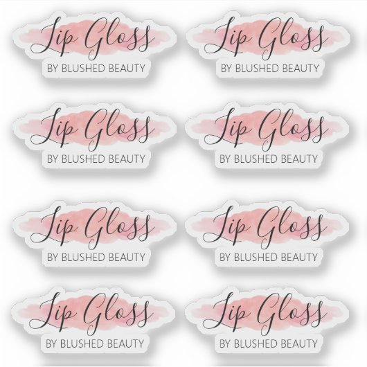 Heldere roze lipgloss labels 1,9 inch breed (Voorkant)