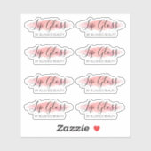 Heldere roze lipgloss labels 1,9 inch breed (Vel)