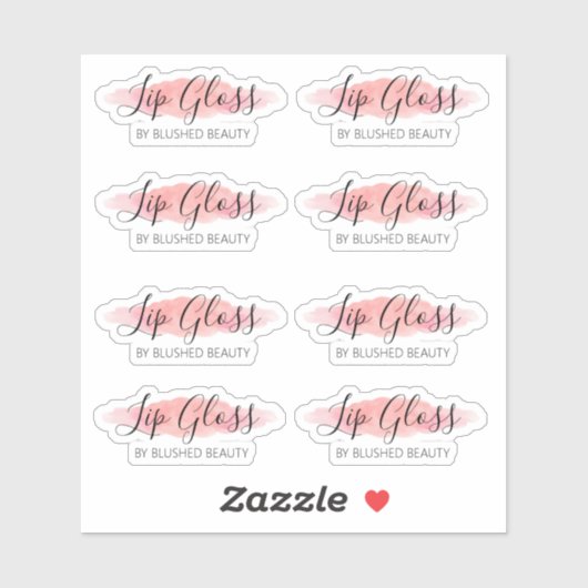 Heldere roze lipgloss labels 1,9 inch breed (Vel)