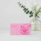 Heldere roze, moderne mystieke oogkleurige kleuren visitekaartje (Staand voorkant)