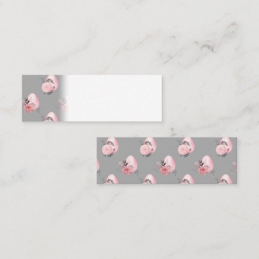 Heldere roze paaseieren fijn bevind mini visitekaartje (Voorkant / Achterkant)