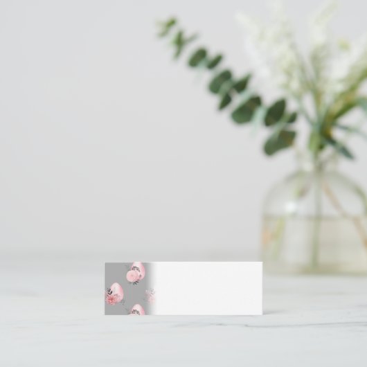 Heldere roze paaseieren fijn bevind mini visitekaartje (Staand voorkant)