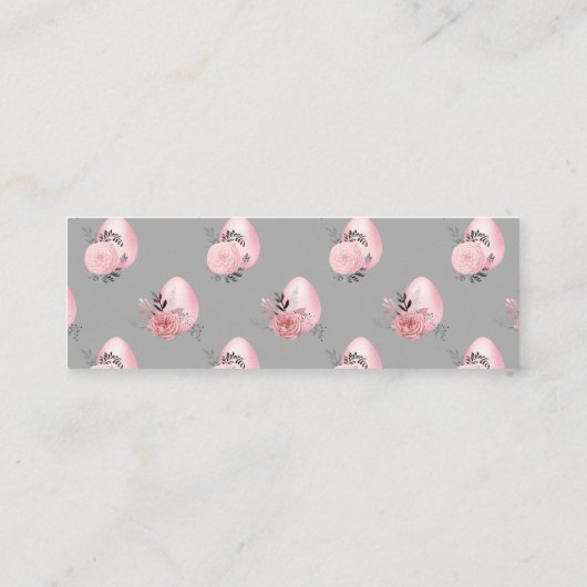 Heldere roze paaseieren fijn bevind mini visitekaartje (Achterkant)
