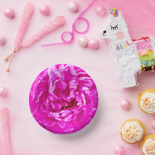 Heldere roze pioenenkom, 7"document kom (Feest)