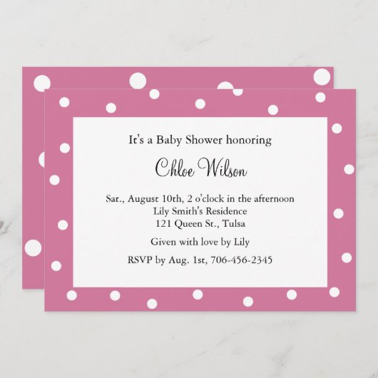 Heldere roze poolpunten kaart (Voorkant / Achterkant)