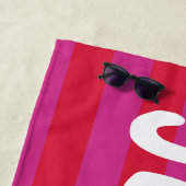 Heldere roze rode brede staven, speciaal aangepast strandlaken (In situ)