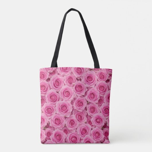 Heldere roze rozen tote bag (Achterkant)