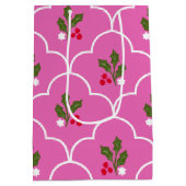 Heldere Roze Scallop Tegel Christmas Springs Medium Cadeauzakje (Achterkant)