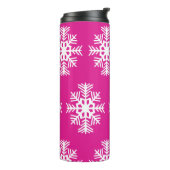 Heldere Roze Sneeuwvlokken Thermische Koffie Tumbl Thermosbeker (Gedraaid links)