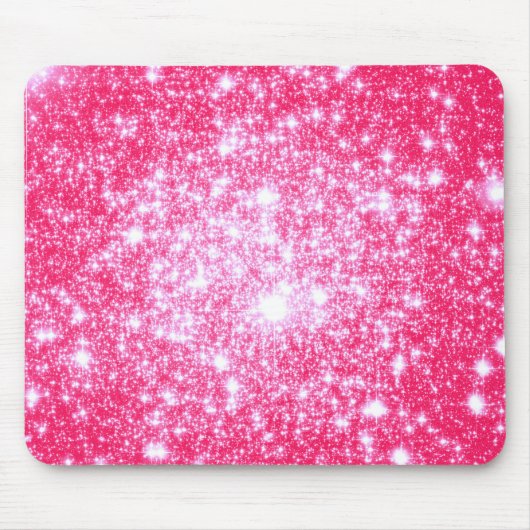 Heldere roze sterren muismat (Voorkant)