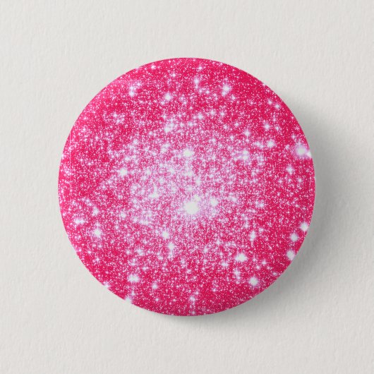 Heldere roze sterren ronde button 5,7 cm (Voorkant)