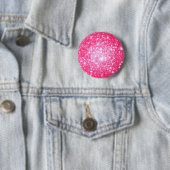 Heldere roze sterren ronde button 5,7 cm (In situ)