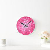 Heldere roze sterren ronde klok (Huis)