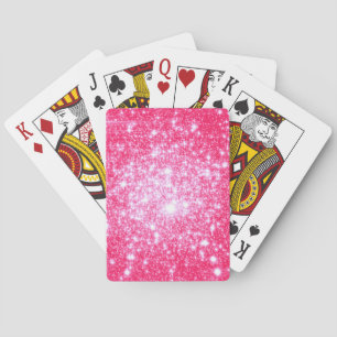 Heldere roze sterren speelkaarten