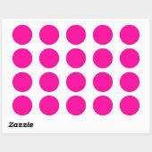 Heldere roze stip of cirkel ronde sticker (Vel)
