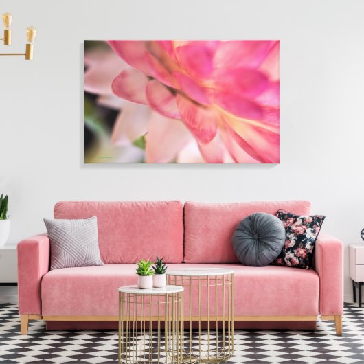 Heldere roze strobloem canvas afdruk (Insitu (Woonkamer))
