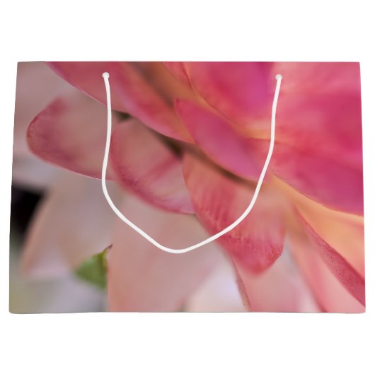 Heldere roze strobloem groot cadeauzakje (Voorkant)