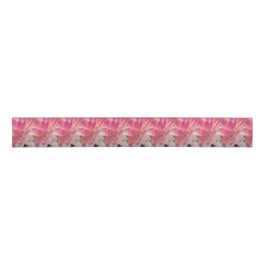 Heldere roze strobloem grosgrain lint (Voorkant)
