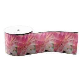 Heldere roze strobloem grosgrain lint