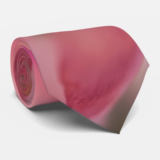 Heldere roze strobloem stropdas (Opgerold)