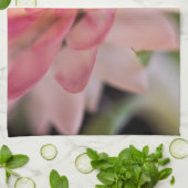Heldere roze strobloem theedoek (Gevouwen)