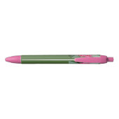 Heldere roze tropische bloemen Aangepaste pen (Achterkant)