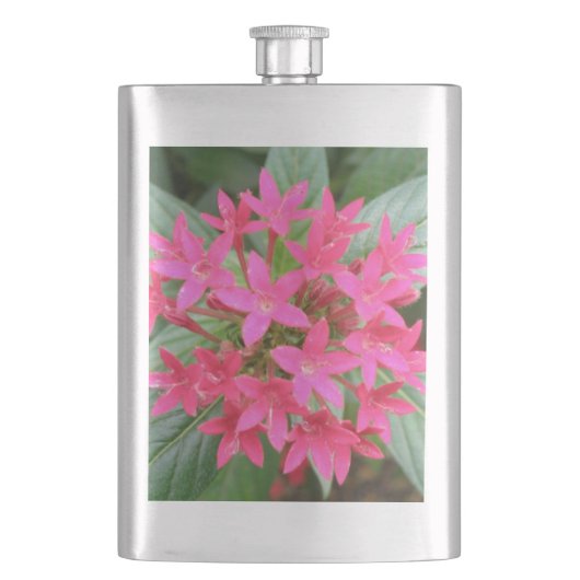 Heldere roze tropische bloemen kolf flacon (Voorkant)