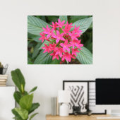 Heldere roze tropische bloemen poster (Thuiskantoor)