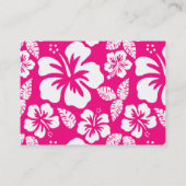 Heldere roze tropische hibiscus bloemen visitekaartje (Achterkant)