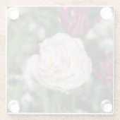 Heldere roze tulpen op een zonnige dag glazen onderzetter (Achterkant)