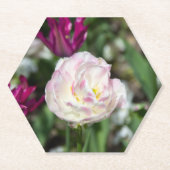 Heldere roze tulpen op een zonnige dag kartonnen onderzetters (Voorkant)