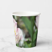 Heldere roze tulpen op een zonnige dag papieren bekers (Achterkant)
