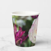 Heldere roze tulpen op een zonnige dag papieren bekers (Voorkant)