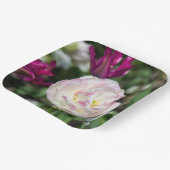 Heldere roze tulpen op een zonnige dag papieren bordje (Gebogen)