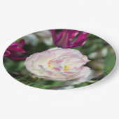 Heldere roze tulpen op een zonnige dag papieren bordje (Gekanteld)