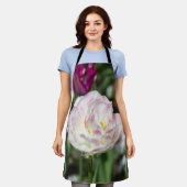 Heldere roze tulpen op een zonnige dag schort (Gedragen)
