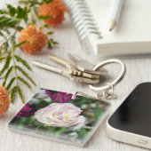 Heldere roze tulpen op een zonnige dag sleutelhanger (Voorkant Rechts)