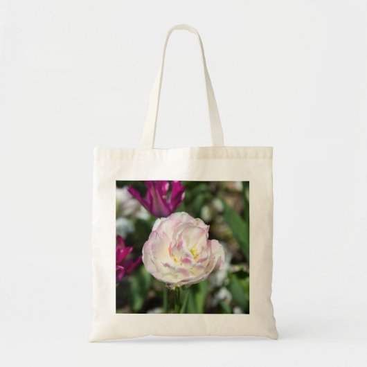 Heldere roze tulpen op een zonnige dag tote bag (Voorkant)