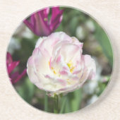 Heldere roze tulpen op een zonnige dag zandsteen onderzetter (Voorkant)