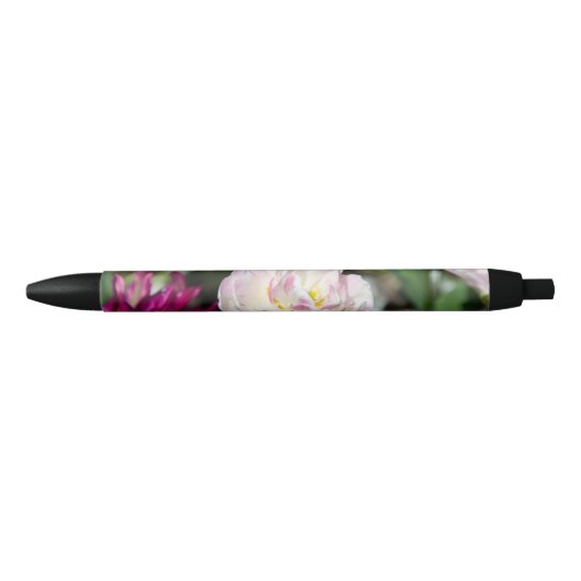 Heldere roze tulpen op een zonnige dag zwarte inkt pen (Voorkant)