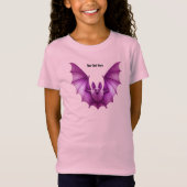 Heldere Roze Vliegende Halloween Spooky Fun Bat T-shirt (Voorkant)