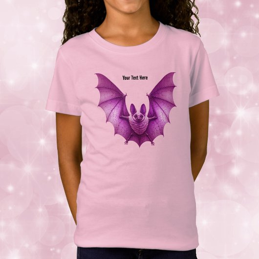 Heldere Roze Vliegende Halloween Spooky Fun Bat T-shirt