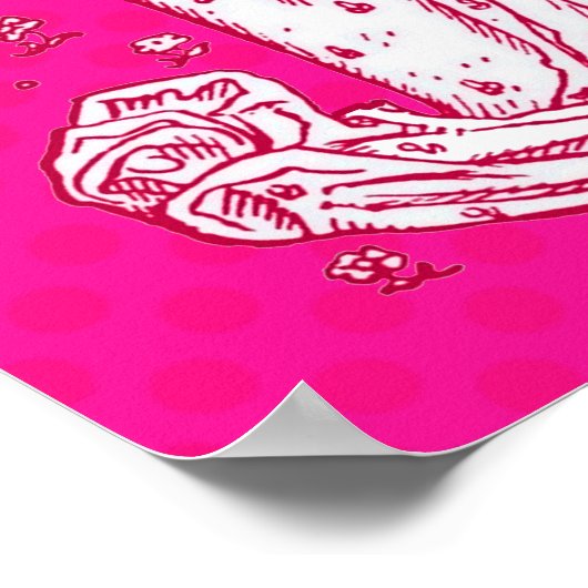 Heldere  roze vlinder — lichte afdruk poster (Hoek)