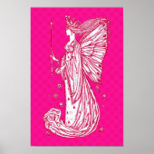 Heldere  roze vlinder — lichte afdruk poster (Voorkant)