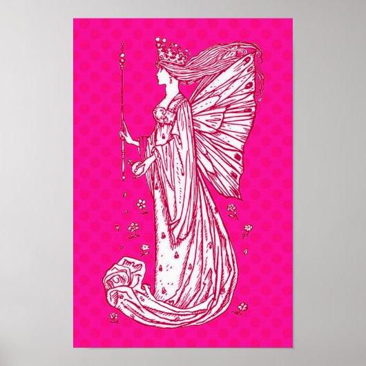 Heldere roze vlinder — lichte afdruk poster (Voorkant)