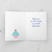 Heldere Roze Vrolijke Kerstmis van de Kunst Feestdagen Kaart (Binnen)