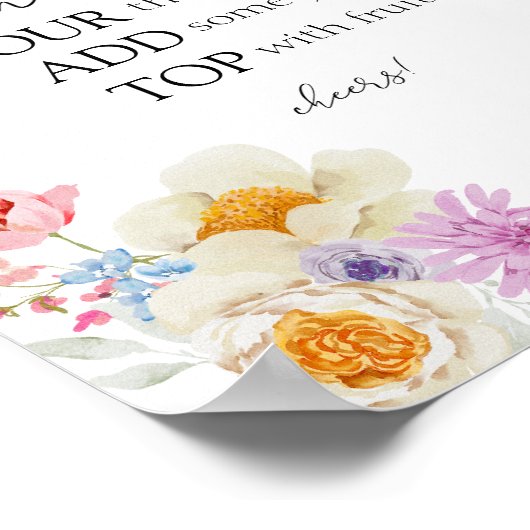 Heldere Roze Wildflowers Mimosa Sign Poster (Hoek)