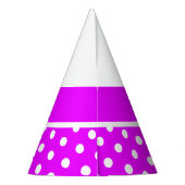 Heldere  roze witte strepen betegelde polka stippe feesthoedjes (Achterkant)